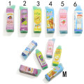 100 Stück 3D-Fruchtharz Boxed Juice Milk Drink Bottle Pretend Food Kawaii Cabochons für Kinder Puppe Küchenzubehör