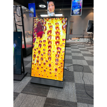 צג פרסום נייד עם גלגלים ומסך הטיה