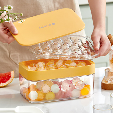 Round Bead Ice Cube Mold: Large Capacity Spherical Ice Tray for Household Use