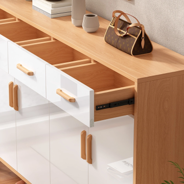Wooden Side Tea Table & Glass TV Stands for Modern Living Room Furniture
