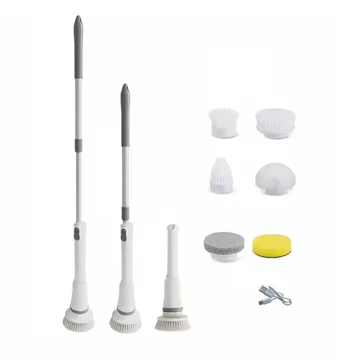 2025 New Cordless Cleaning Brush With Adjustable Extension Arm Waterproof IPX 7 Power Shower Scrubber for Bathroom, Tub, Til