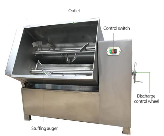 Professional Food Mixing and Filling Machine for Commercial Vegetable Meat Seasoning and Stuffing, capacities 50kg, 100kg, 150kg