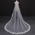 New Neat Glitter Sequined Partial Lace Edge 3 M Wedding Veil with Comb White Ivory 300cm Long Bridal Veil Wedding Accessories