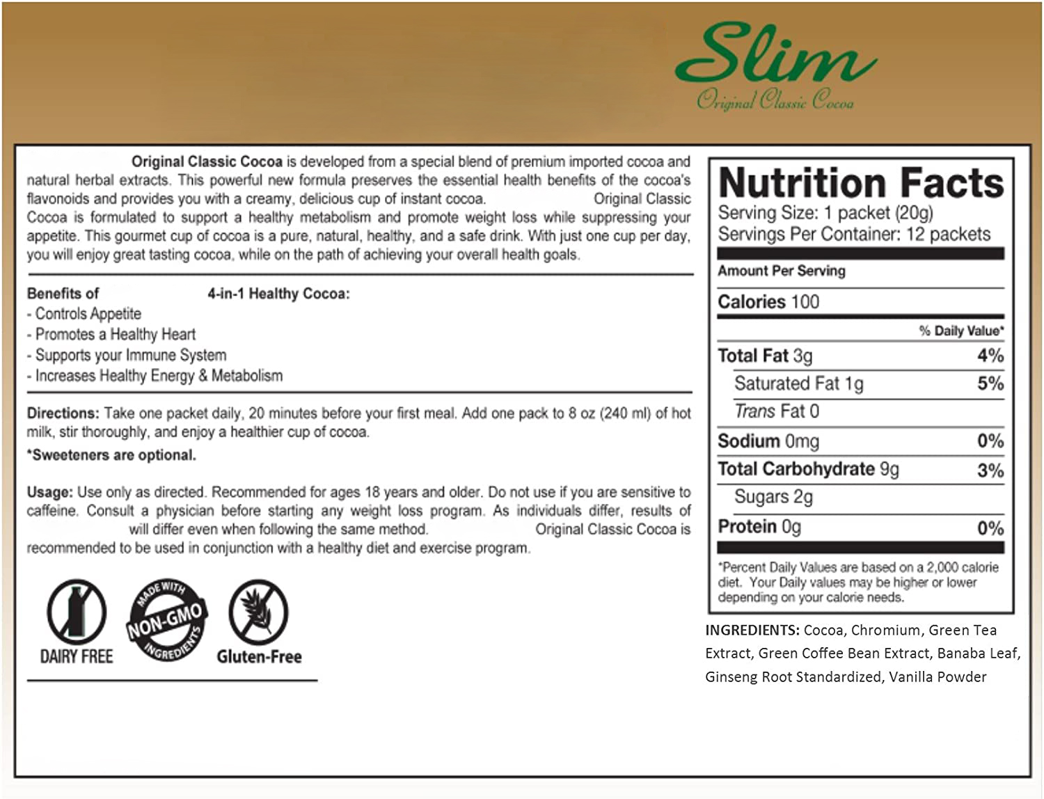 Private Label Natural Ingredient Low Calorie Slim Powder Green Coffee Bean Extract Weight Loss Slimming Coffee Powder