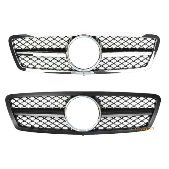 Chrome Black Silver AMG Grille for Mercedes Benz C Class W203 Bumper Kit