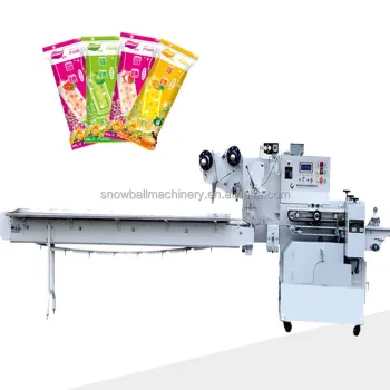 Automatic Horizontal Flow Ice Cream Tube Packing and Popsicle Stick Wrapping Machine
