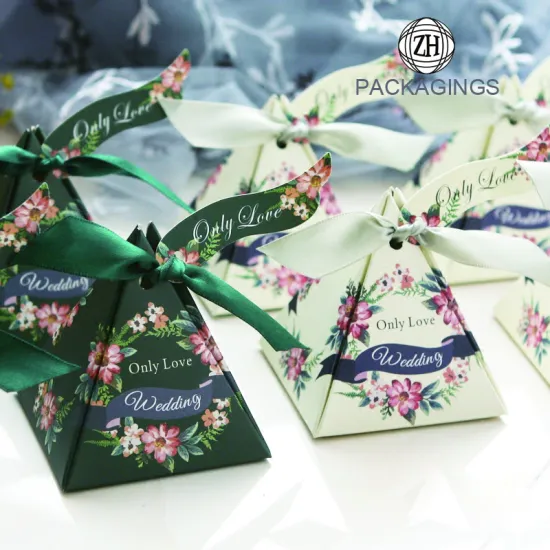 Custom Handmade Triangle Pyramid Gift Candy Boxes