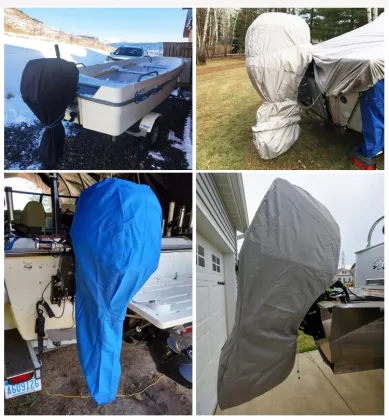 Marine Motor Engine Cover: Heavy Duty Durable Trailerable Full Outboard Boat Canvas Cover