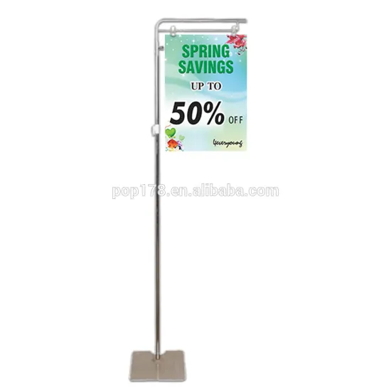 Clothing Stores Adjustable Metal Poster Display Stand