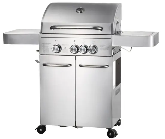 Outdoor Adjustable Height Bbq Grill With Cabinets Wheels Stainless Steel Bbq Gas Grill