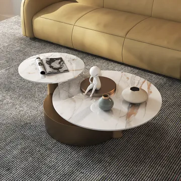 Foshan White Marble Top Set Coffee Table