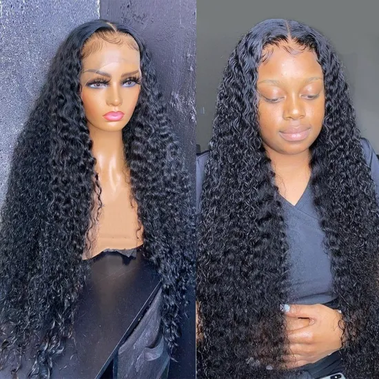 Glueless Curly Human Hair Wigs 13x4 Kinky Curly Lace Front Human Hair Wigs For Women Transparent Lace Wigs
