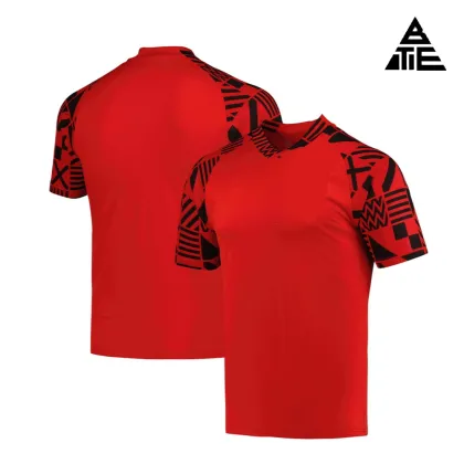 Red jersey short sleeved