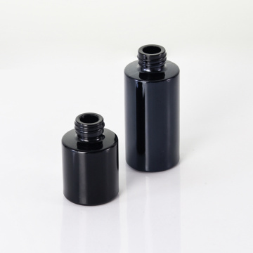 Black Glass Bottle With White Button Dropper