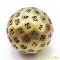 Bescon Solid Metal 100 Sided Dice, Game Dice D100,Giant Polyhedral Metal 100 Sides Dice 50MM in Diameter (1.97in), Ancient Brass