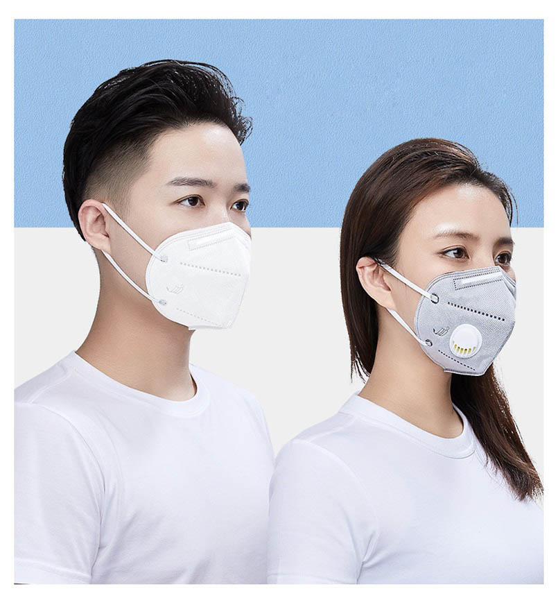 KN95 ماسك مطوي للوجه بصمام تنفس