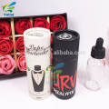Tubo de papel de empaquetado cosmético negro mini de alta calidad, caja de tubo de empaquetado del aceite esencial de lujo