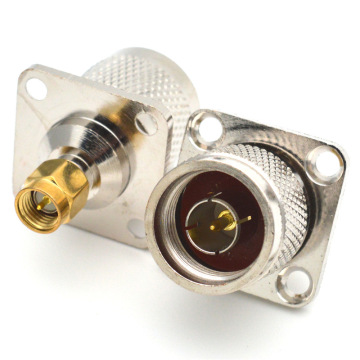 Brass Body Flange Adapter N to SMA RF Flange Adapter