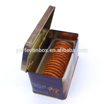 assorted square biscuit tin/rectangular colored tin