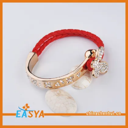 OEM Design Red Rope Bracelet With Metal