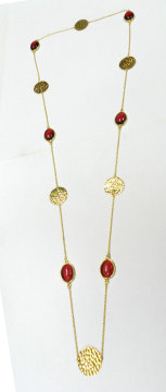925 Sterling Gold Plated Pink Tourmaline Hydro Gemstone Necklace