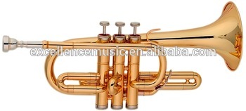 professional musical instruments excellent quality brass body gold lacquer C trumpet