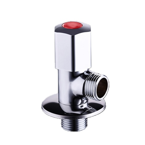 Nickel three-way angle valve for bathroom and kitchen