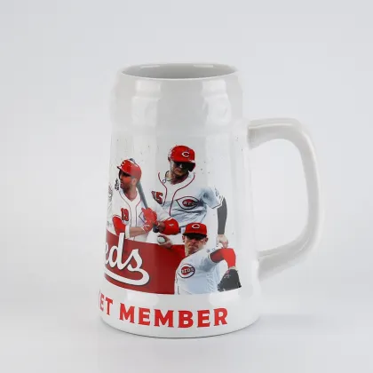 Classic White German Beer Mug with Logo