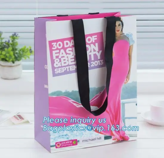 customized paper gift bags with handles, recyclable paper gift bags with logo with handle, hot-selling custom logo paper gift ba