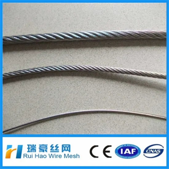 galvanized steel wire ropes 7*7 for Auto Cables