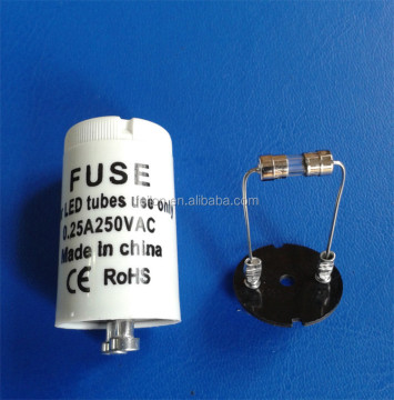 High-Quality T8 LED Lamp Starter 250V 1A with Fuse (CE ROHS)