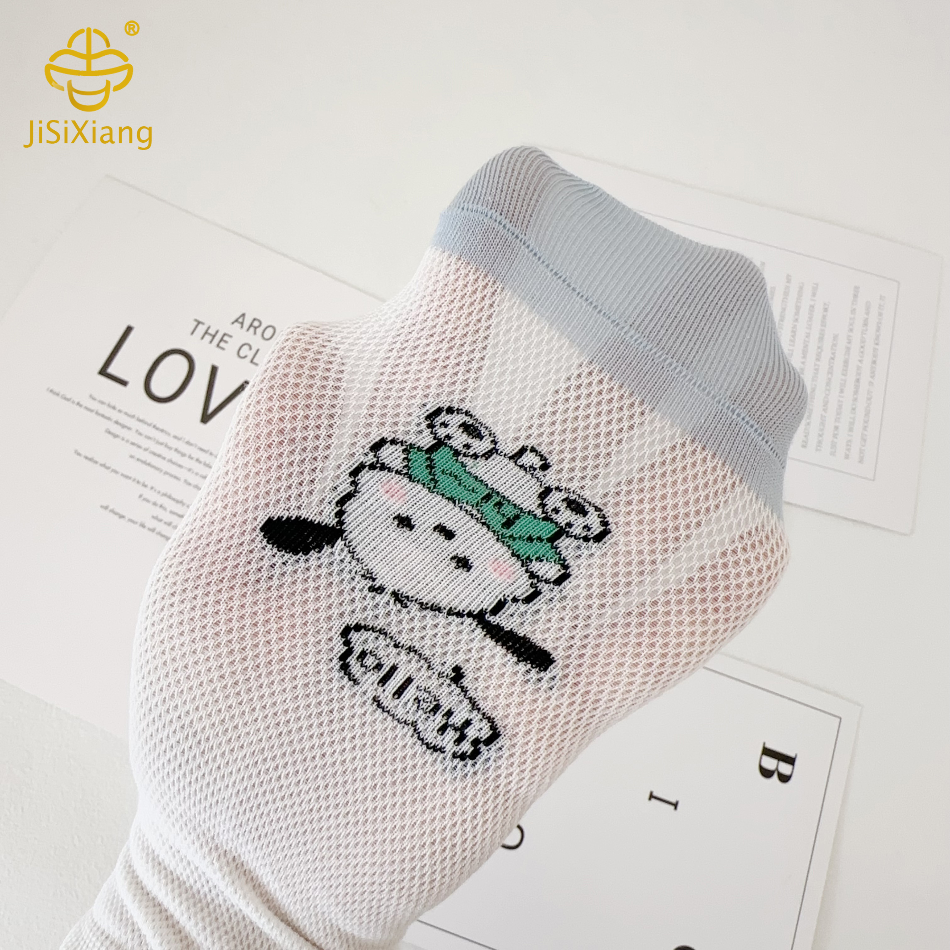 漫画パチャ犬の靴下メッシュ通気性男の子の学生靴下