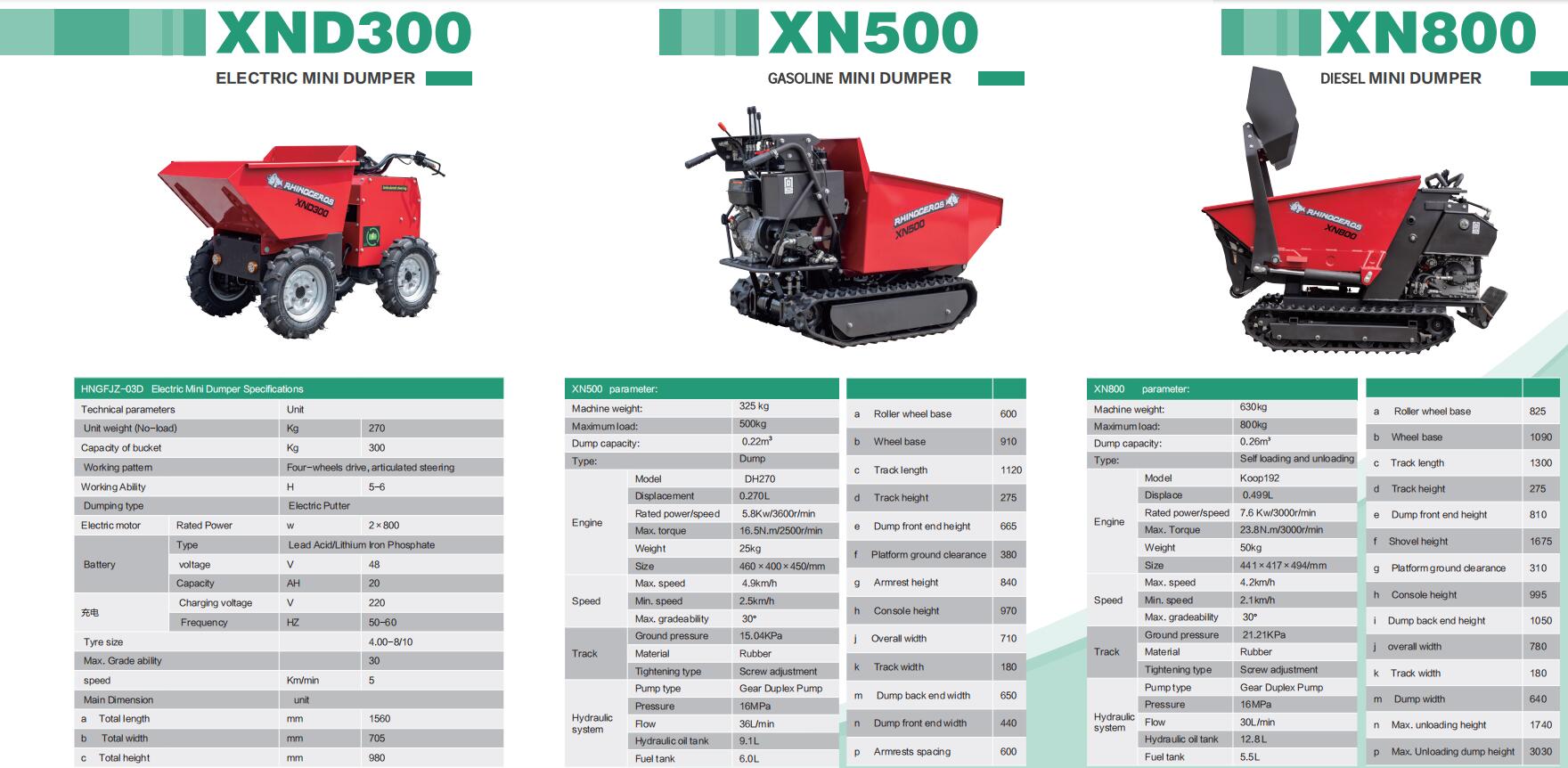 500kg mini dumper Tracked power barrow 