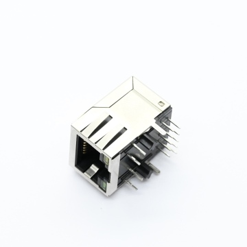 एलईडी के साथ टैब-अप शील्डेड CAT6A RJ45 जैक