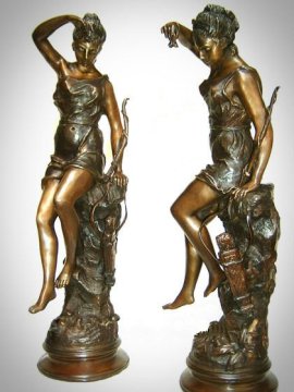 Bronze Garden Sculpture Ladies on rock (BFS-D272)