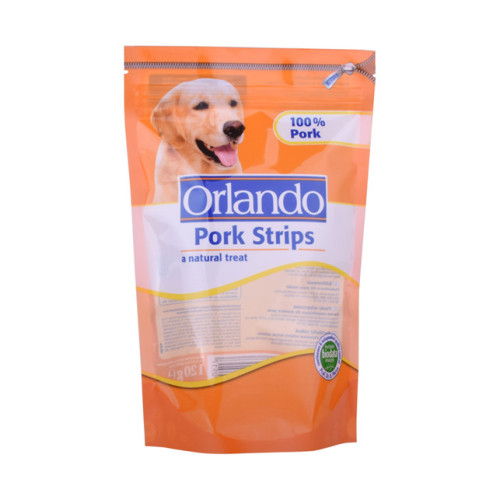 Clear plastic stand up pouch pet food bag