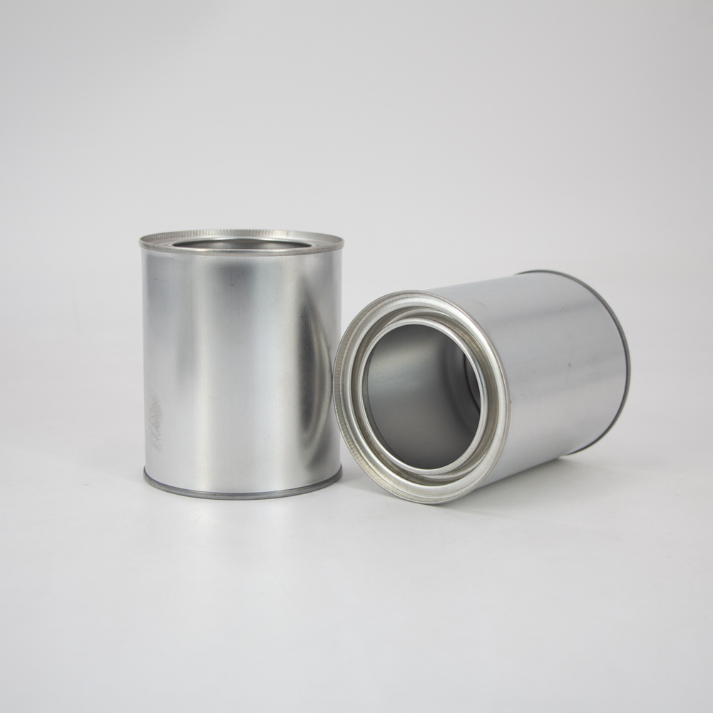 Screw top empty paint round metal tin cans