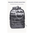 Custom Logo Black Quilted Backpack Nylon Daily School Backpack Designer Zipper School Travel Bag