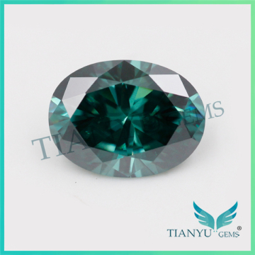 Factory Price Bulk Wholesale 8*10mm oval Cut Synthetic Green Moissanite Diamond 3 Carat For Jewelry Making