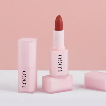 Custom Vegan Lipstick Wholesale: Solid Lipsticks, Waterproof Pink Tube with Custom Logo