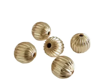 Wholesale Factory Price Gold Filled Beads 14K Pumpkin Striped Jewelry Beads (2mm-10mm)