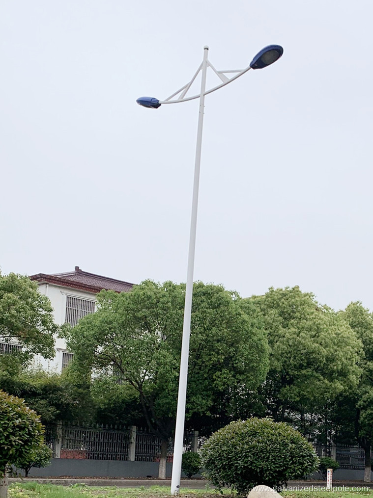 Double arm powder coating street lamp post