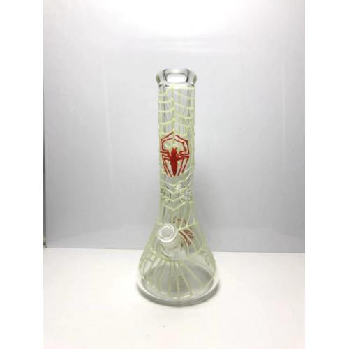 Spider Web Glowing Glass Beaker Bongs