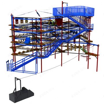 High Rope Course with Zip Line for Outdoor Playground Adventure Park for Sale