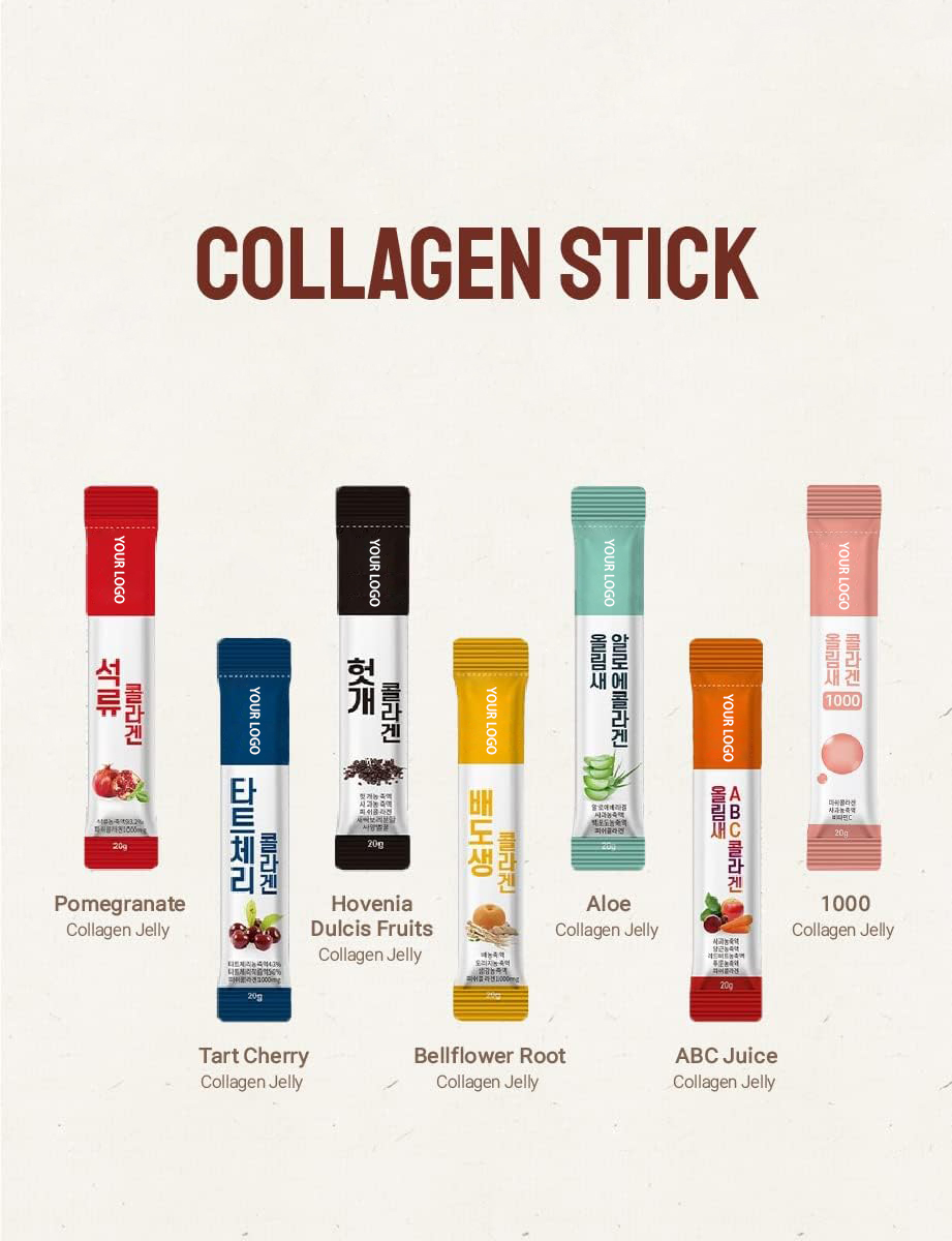 Private Label Low Molecular Skin Whitening Pear Flavor Vegan Antioxidant Ginger Supplement Fish Collagen Jelly Stick