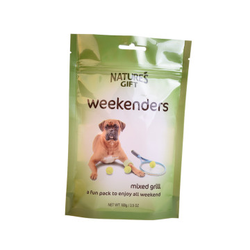 Sac de nourriture jetable pour animaux de compagnie kraft papier stand up pochette sac d&#39;emballage