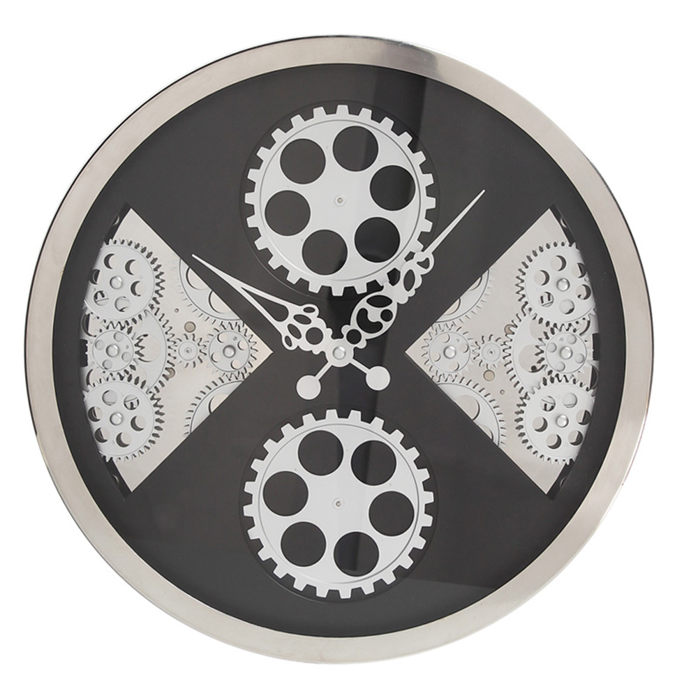 16 Inches Gear Wall Clock With Fan-shape Pattern