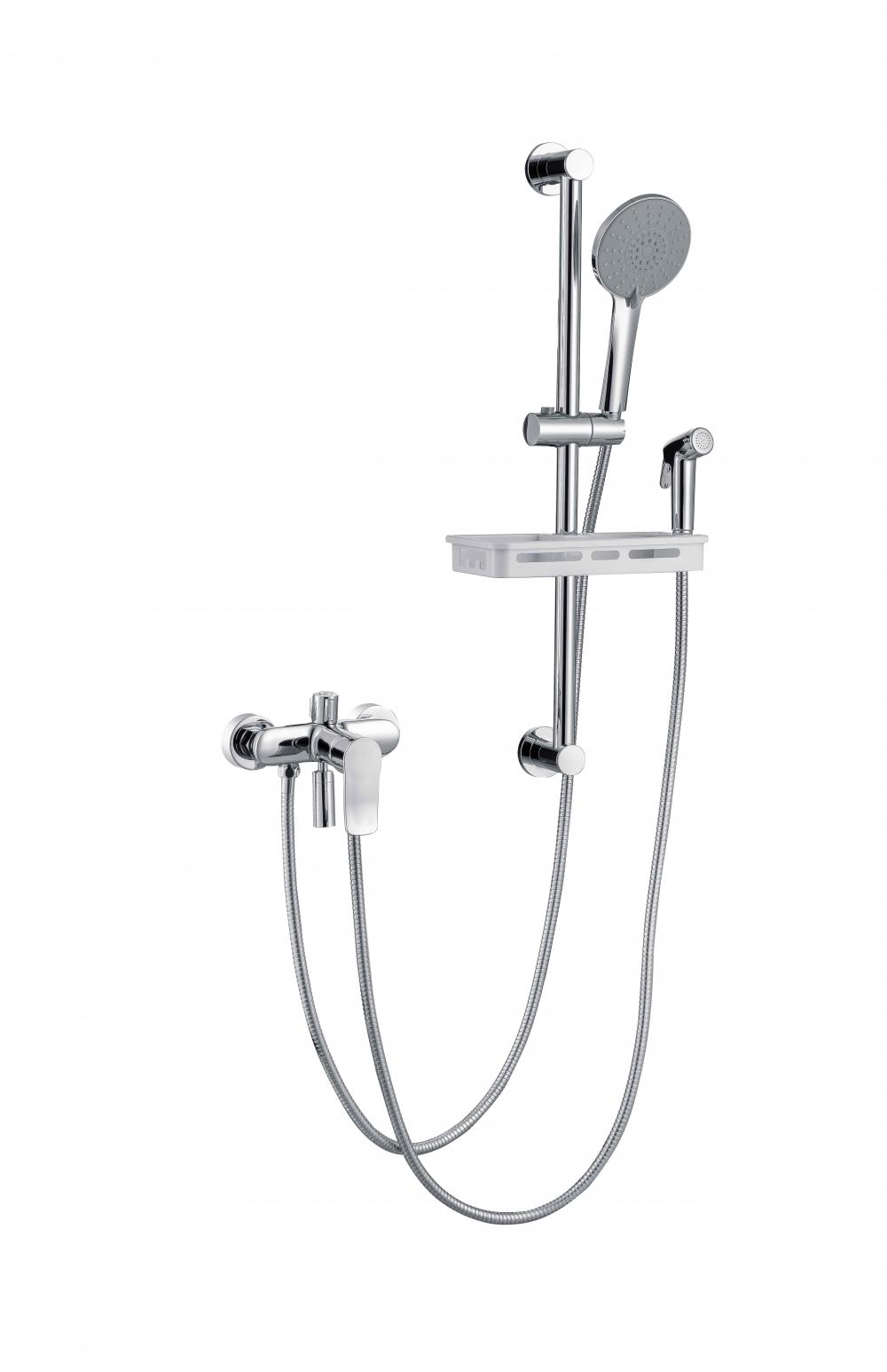 Brass Slide Bar 3-Function Shower Set