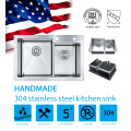 Double Bowl Stainless Steel Kitchen Sink Top Mount