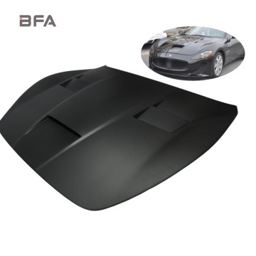 Upgraded Matte Carbon Fiber Hood for Maserati GranTurismo GT/GTS